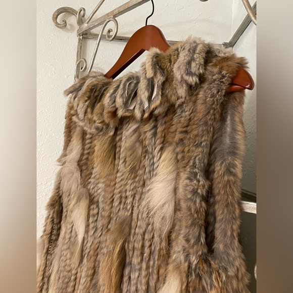 Alberto Makali Real Rabbit Fur & Fringe Knit Vest - Picture 7 of 10